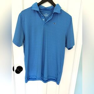 Vineyard Vines Blue and White Striped Polo Shirt